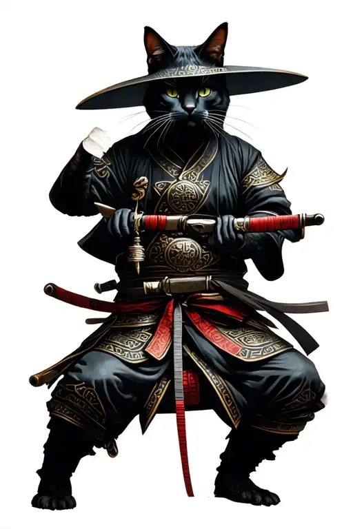 Catana And Samurai On A Phone