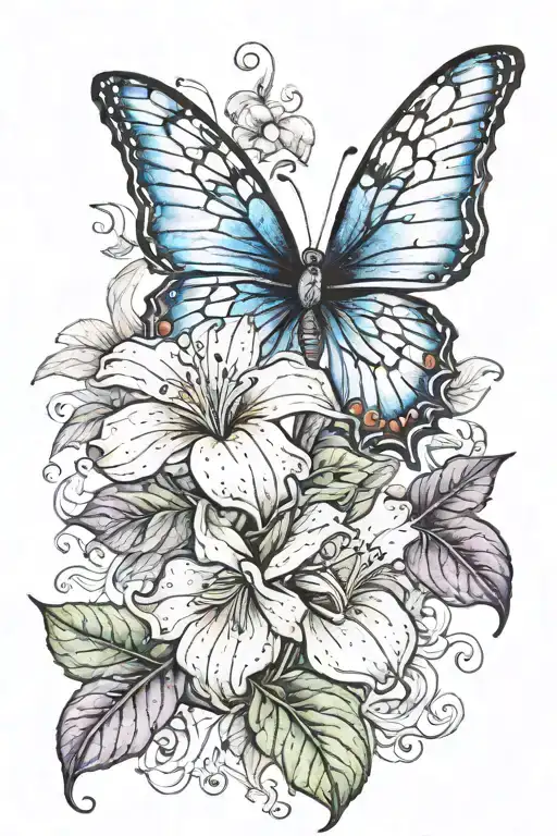 Morning Glorys With Sapphire Gemstones And Three Leaf Vines Growning Around