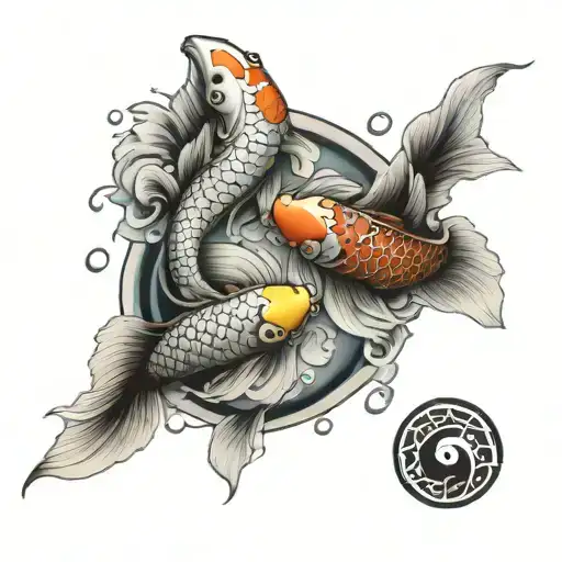 Koi Fish Yin Yang Symbol Made