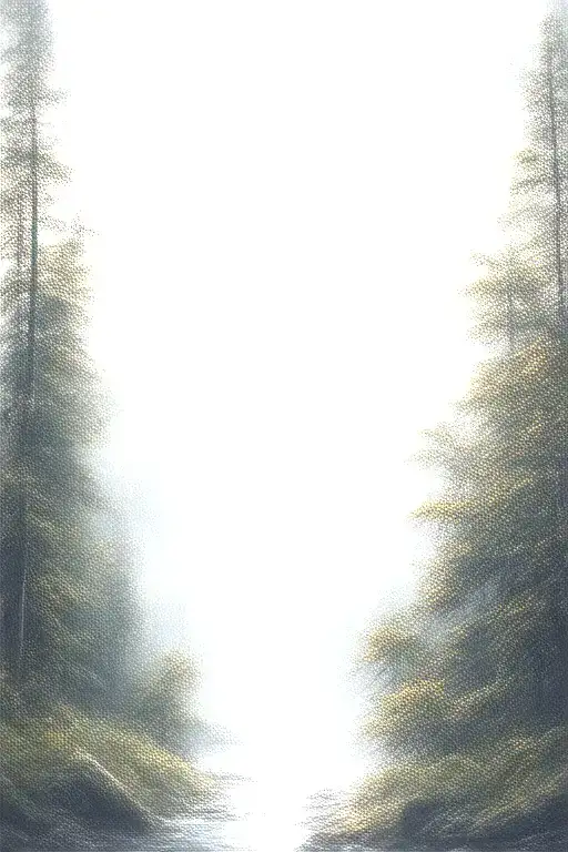 Massive Forest Landscape With Huge Moon In The Background