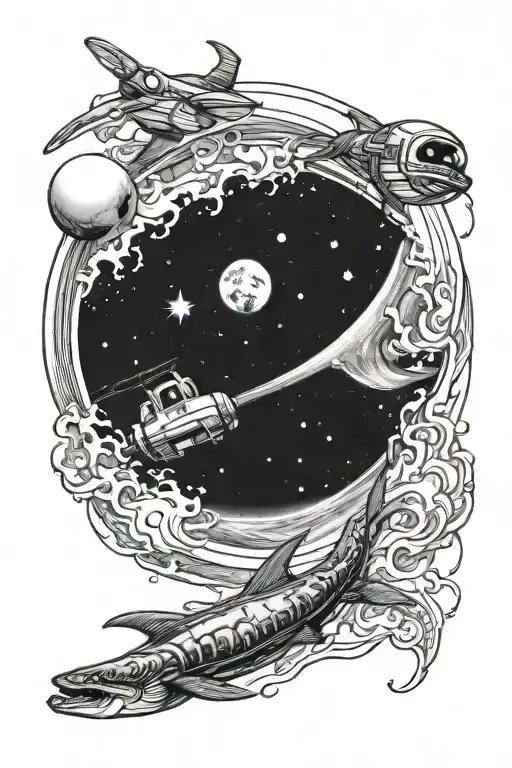 Outer Space Transitioning To Deep Ocean Scene