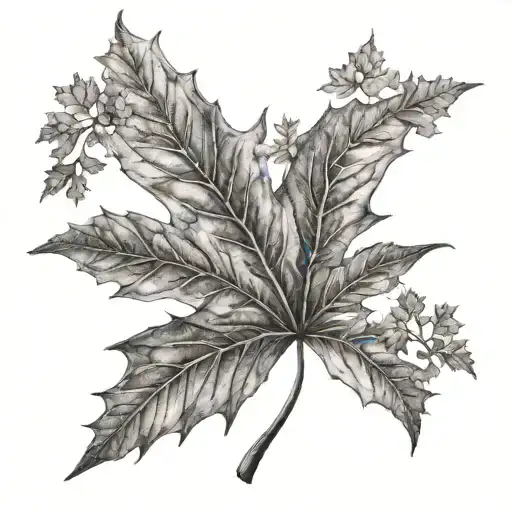 Wilderness Scene Inside The Shape Of A Maple Leaf