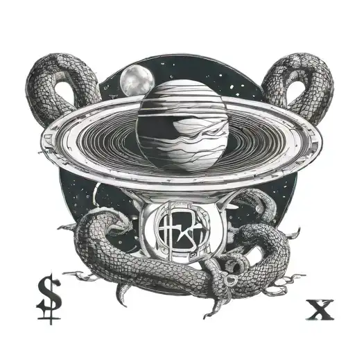 Saturn With Snake With Letters Dclxx-cmlxxxii