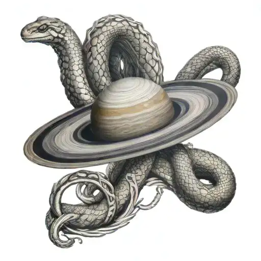 Saturn With Snake With Letters Dclxx-cmlxxxii