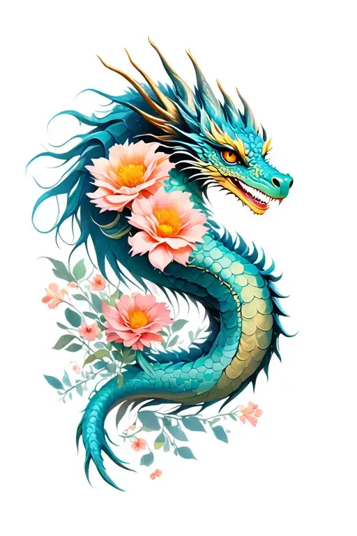 Flowers Dragon Horoscope Girl