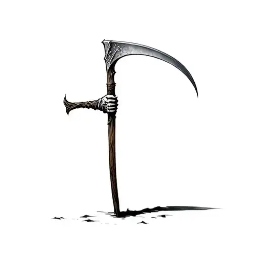 A Grim Reaper Holding A Scythe