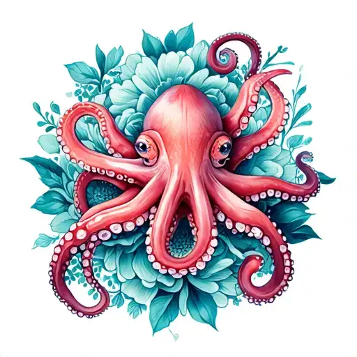 Octopus Hugging Flower Mandala