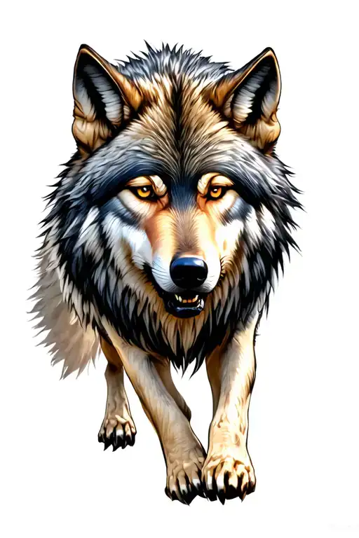 Growling Wolf Standing