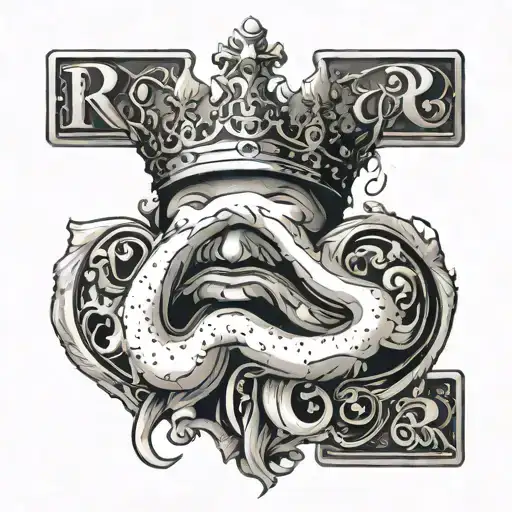 Only Lips From Which Comes Out A Smoke Forming A King Card Having Letter R On It