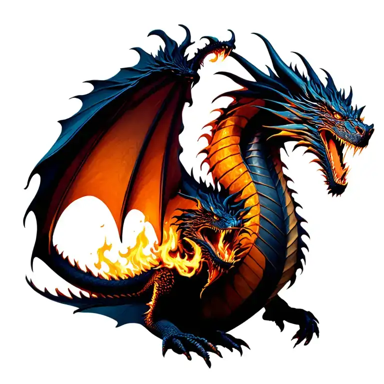 Multable Dragons Breathing Fire