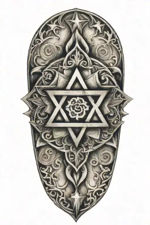Star Of David Tatto Design