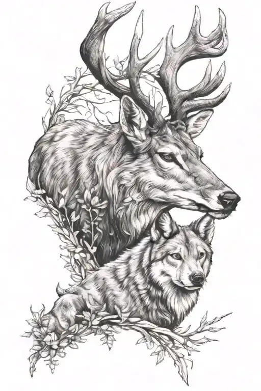 Deer And Wolf