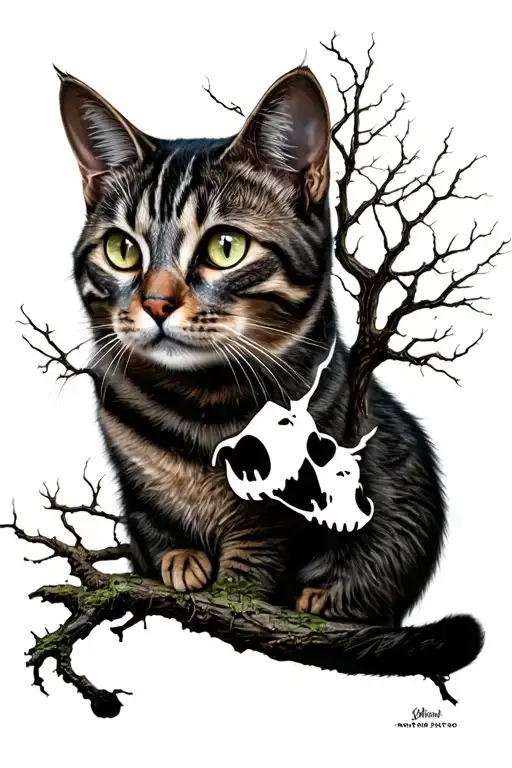 Cat And Spooky Tree