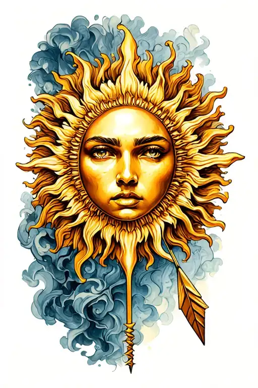 Sun With Arrow Piercing