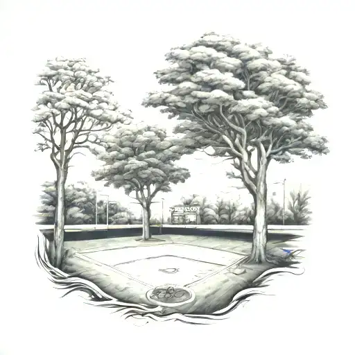 Baseball Field Line Trees