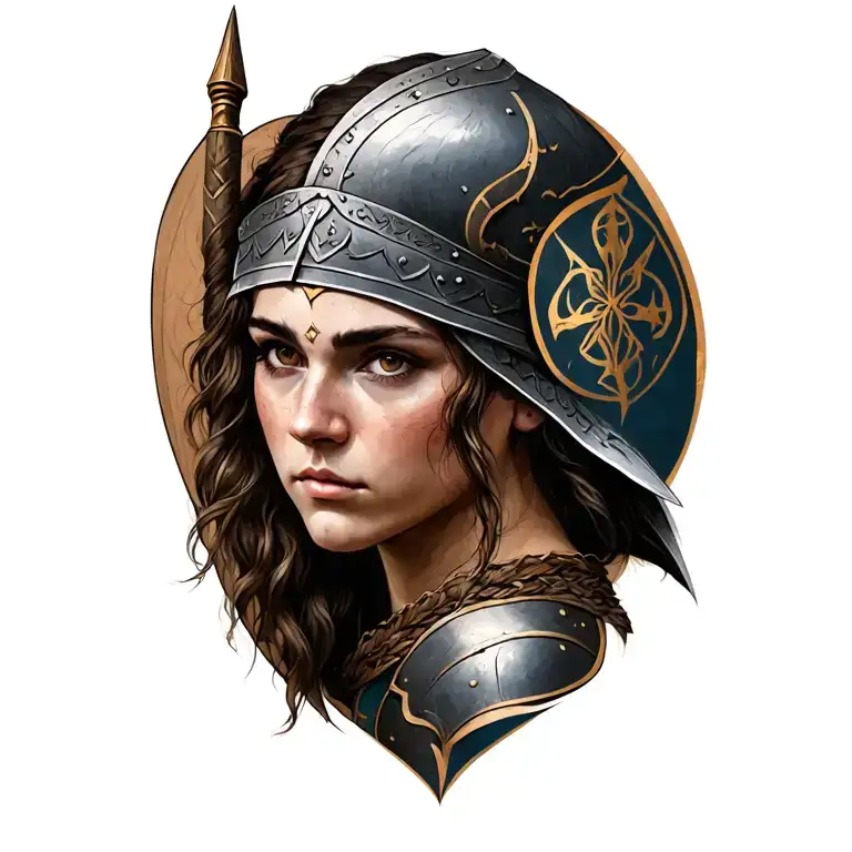 A Viking Warrior Woman With A Face Like The Virgin A Little Profile And Symbol Viking