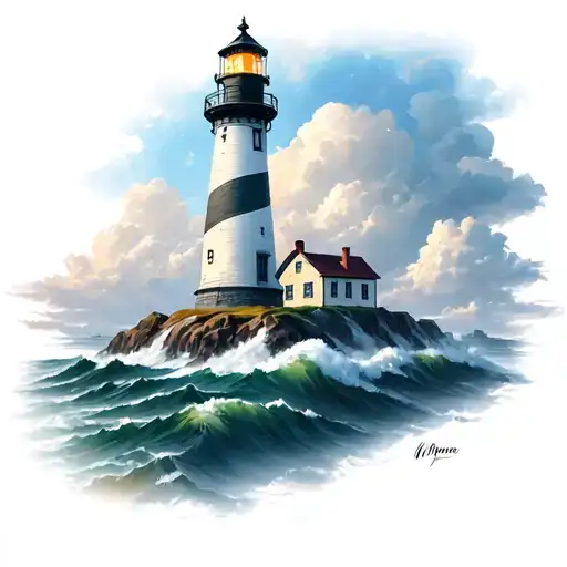 Lighthouse In Clouds