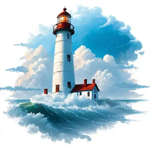 Lighthouse In Clouds