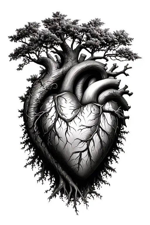 Heart In A Tree Growing