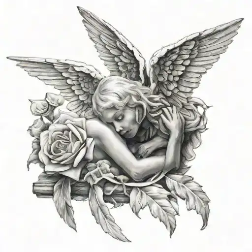 Angel Sleeping On Wings