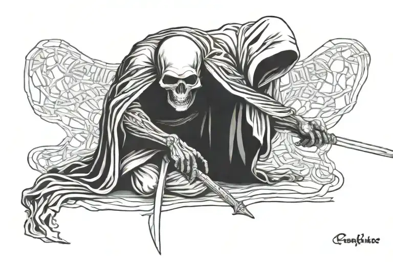 Kneeling Before Grim Reaper