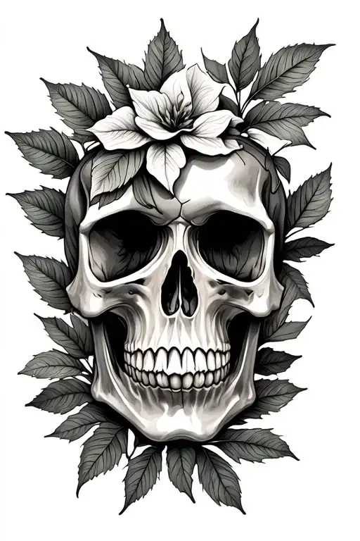 Skull And Leaves