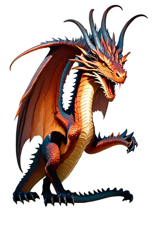 Hyper Realistic Mythical Dragon With Wings