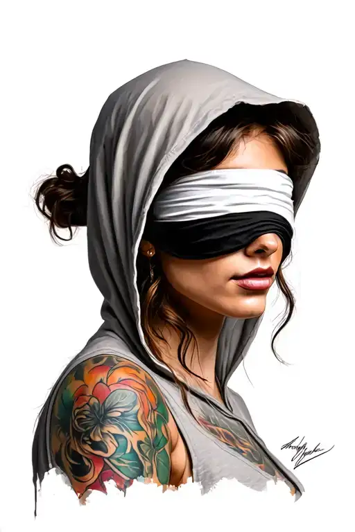 Blindfolded Hooded Ladies Different Pose