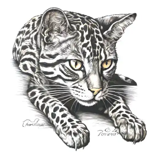 Brindle Cat Lounging