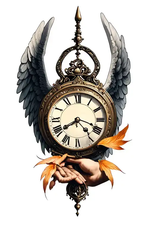 Angel And Clock Hands