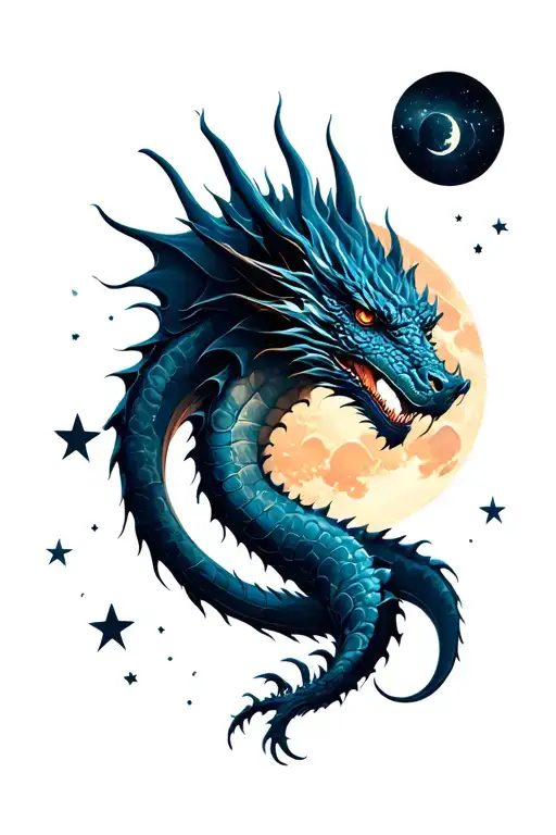Dragon Moon Phases And Stars