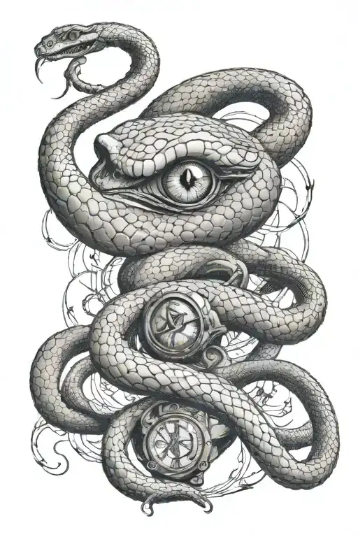 Snake With The Harry Potter Horcruxes And Symbols Hidden With In And The Deathly Hallows In The Eyes