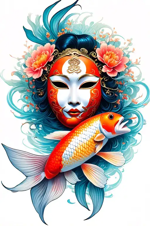 Hanya Mask And Koi Fish
