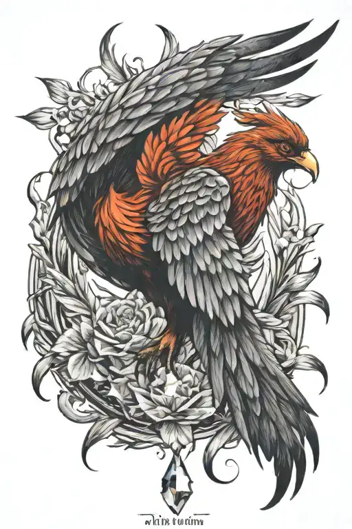 Rising Pheonix With A Diamond
