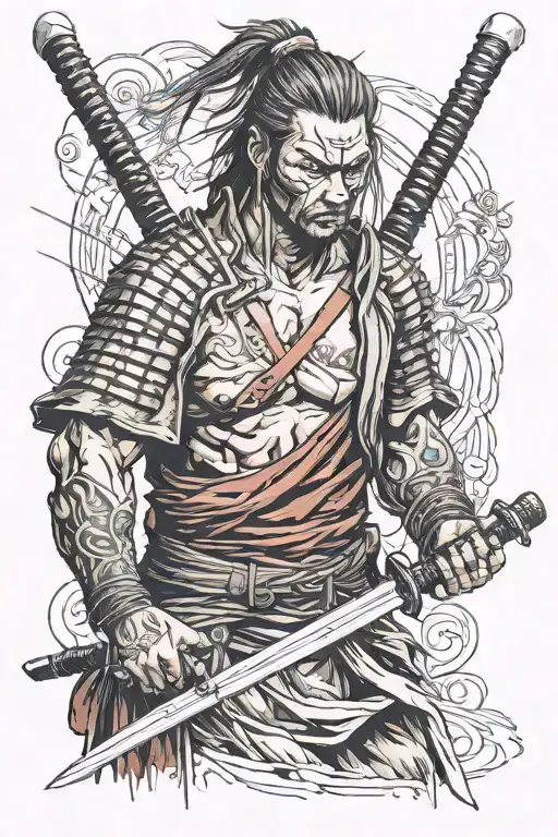 Samauri With Katana Wounded