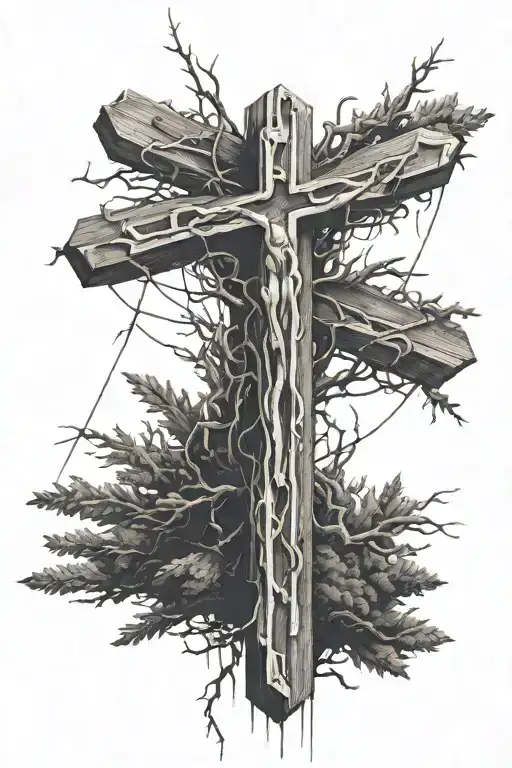 Power Line In Shape Of A Cross