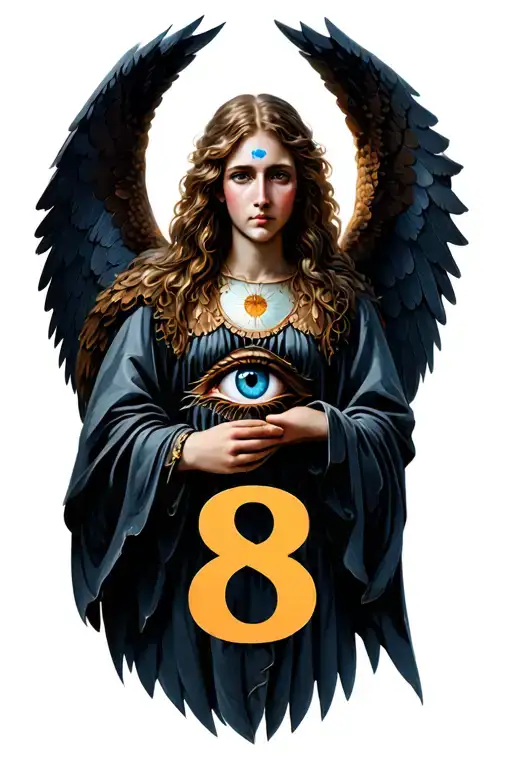 Archangel Seraphim With Number 8 As The Eye