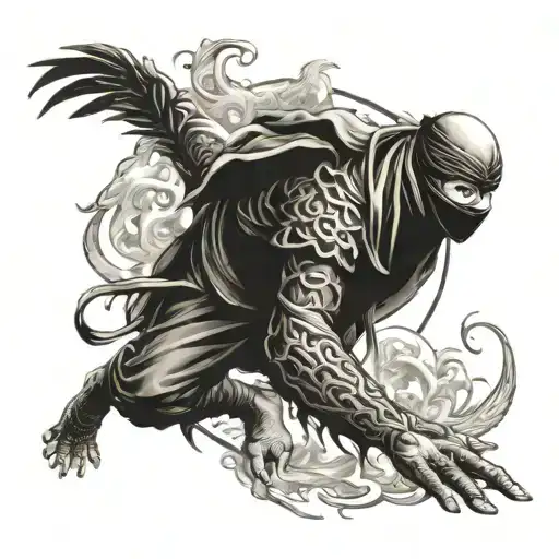 Ninja With Phoenix Rising