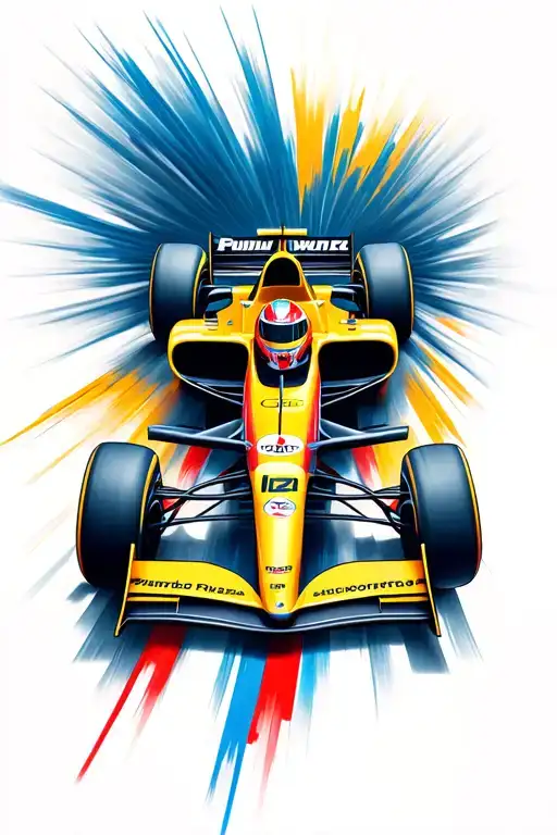 Formula One Car Speeding