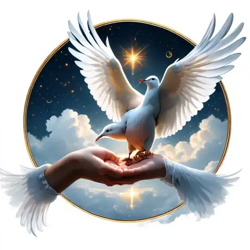 Dove In Heaven Holding Hands