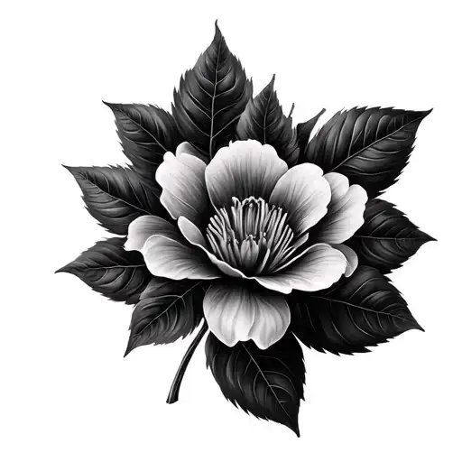 Flower Large Black Leaves