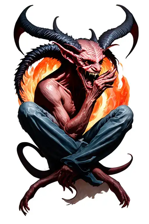 Realistic Demon Whispering In Ear Sitting