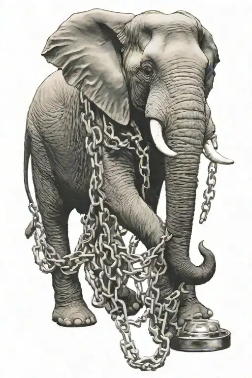 Elephant In Chains Drinking Moonshine