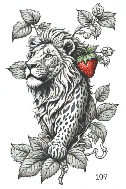Strawberry With Lion Head With Date Of July 19