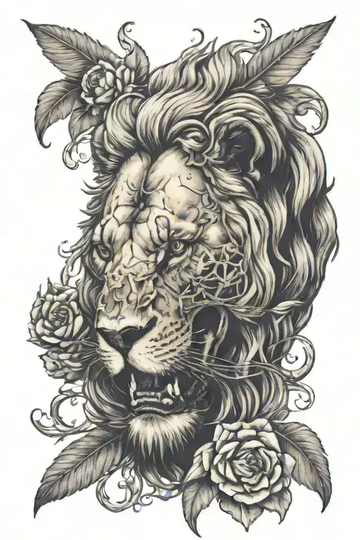 Lion Skull Surrounded