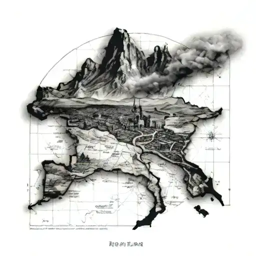 An Old Photo Laying On A Map