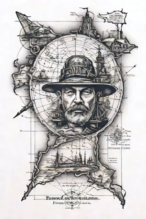 An Old Photo Laying On A Map