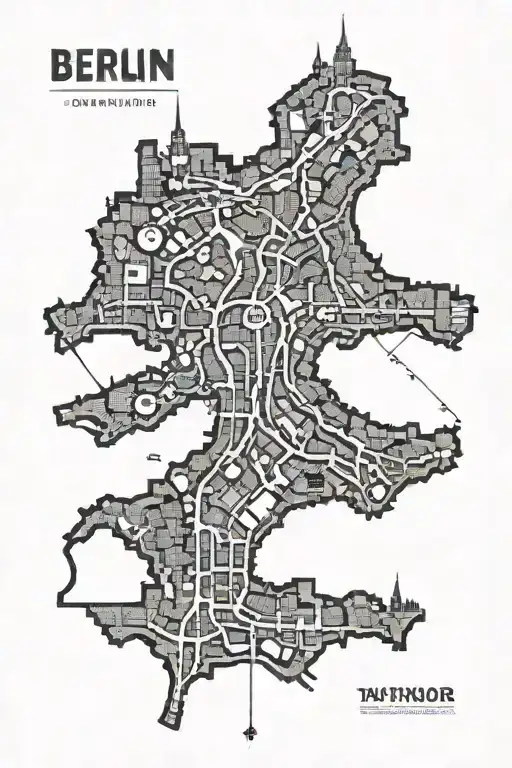 An Old Berlin City Street Map Outline Tatto