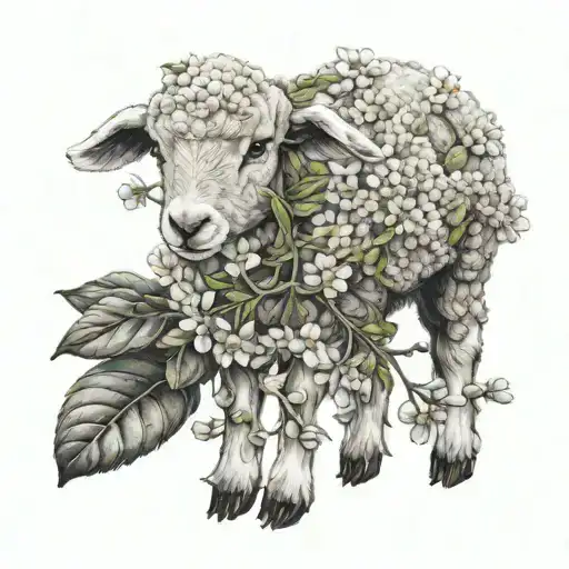 Lamb Blossoming From Growing Plant