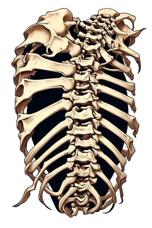 Back Of Human Spine Tattoo Design
